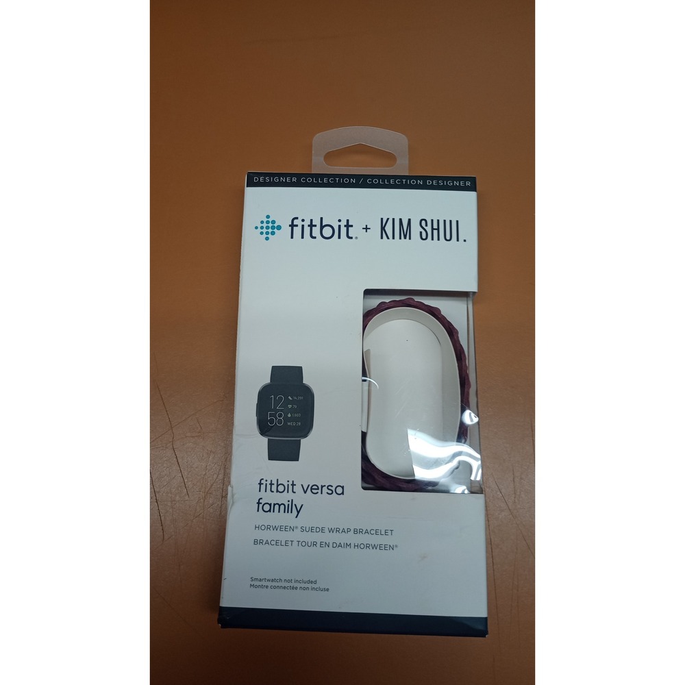 Fitbit Kim Shui Horween Suede Wrap Bracelet for Versa Family Burgundy FB171BLBY